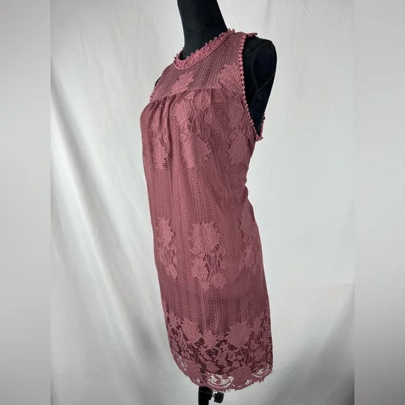 No Boundaries Pink Lace Floral Mini Dress - Picture 3 of 6